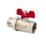 BOLKRAAN MET VLINDER MV EN LOSSE KOPPELING 1"-ROOD