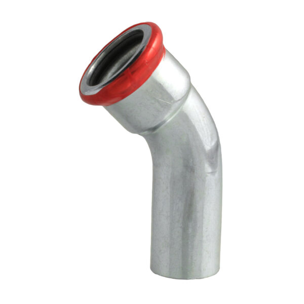 PRESS STAALVERZINKT 'M' INSTEEKBOCHT 45° 22 MM. M. VR. C23ZELBP