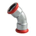 PRESS STAALVERZINKT 'M' BOCHT 45° 22 X 22 MM. VR. VR. C22ZELBP