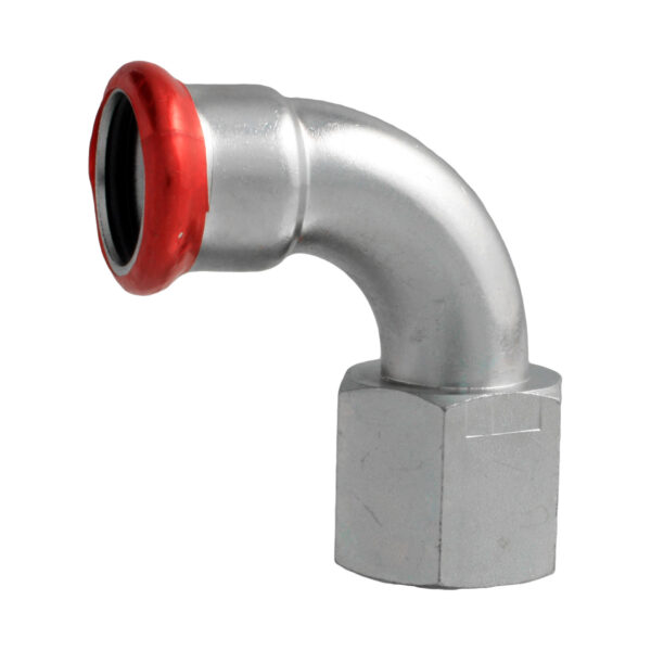 PRESS STAALVERZINKT 'M' BOCHT 90° 3/4 BUITENDRAAD X 22 MM C83QELBP