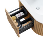 BEGONIA VANITY UNIT - 1 DRAWER - HANDLELESS - SOFT CLOSE – 99X42X52,5 CM - NATURAL OAK - Image 4