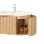 BEGONIA VANITY UNIT - 1 DRAWER - HANDLELESS - SOFT CLOSE – 99X42X52,5 CM - NATURAL OAK - Image 3
