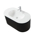 ARMOIRE LAVABO BEGONIA - 1 TIROIR - SANS POIGNÉE - FERMETURE DOUCE - 99X42X52,5 CM - CHÊNE NOIR – Image 15