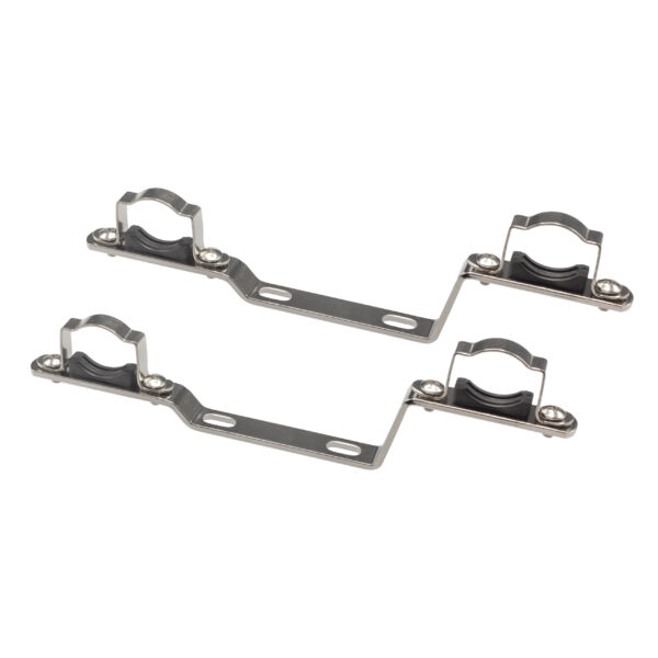 DUBBELE OPHANGBEUGELS VOOR VERDELER MESSING VERNIKKELD 1" 2STS/SET