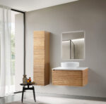 KAMELLIA VANITY UNIT - 1 DRAWER - HANDLELESS - SOFT CLOSE – 79X40X52 CM - LIGHT WALNUT - Image 12