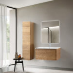 KAMELLIA VANITY UNIT - 1 DRAWER - HANDLELESS - SOFT CLOSE – 79X40X52 CM - LIGHT WALNUT - Image 20