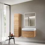 KAMELLIA VANITY UNIT - 1 DRAWER - HANDLELESS - SOFT CLOSE – 79X40X52 CM - LIGHT WALNUT - Image 5