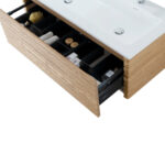 KAMELLIA VANITY UNIT - 1 DRAWER - HANDLELESS - SOFT CLOSE – 119X40X52 CM - LIGHT WALNUT - Image 3