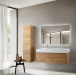 KAMELLIA VANITY UNIT - 1 DRAWER - HANDLELESS - SOFT CLOSE – 119X40X52 CM - LIGHT WALNUT - Image 18