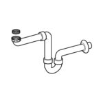 GEBERIT TUBULAR WASTE TRAP – FOR BASIN – SPACE-SAVING – HORIZONTAL OUTLET – 5/4" X 6/4" – Ø 40 MM – PLASTIC – WHITE - Image 2