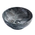 ALONI MOUSE WASHBASIN – COUNTERTOP – WITHOUT OVERFLOW – WITHOUT TAP HOLE – WITH CLICK WASTE – CERAMIC – 41X18X41 CM – GREY MARBLE