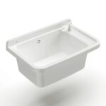 SPILL SINK – WITH SOAP DISPENSER, FIXATION MATERIAL, DRAIN AND SYPHON – PLASTIC (POLYPROPYLENE) – 25X40X60CM – WHITE