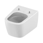TECENEO WALL-HUNG TOILET WITH BIDET - WITH BIDET MIXER TAP - COLD WATER - 54 CM - GLOSSY WHITE
