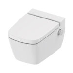 TECENEO WALL-HUNG TOILET WITH BIDET - WITH BIDET MIXER TAP - HOT AND COLD WATER - WITH TOILET SEAT - 54 CM - GLOSSY WHITE