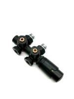 VANNE DE RADIATEUR ERFU - DESIGN - THERMOSTATIQUE - RACCORDEMENT MUR ET SOL - 1/2MX16/2 M30 - NOIR MAT