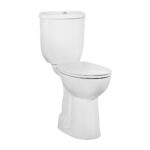 RAISED TOILET BOWL WITH FLOOR-CONNECTED BIDET - WHITE
