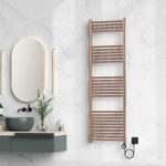 BELRAD ELECTRIC TOWEL DRYER – WITH DIGITAL PROGRAMMABLE THERMOSTAT – SMART WIFI - RIGHT CONNECTION – 700W – 1600X500 MM – BRUSHED COPPER - Image 2