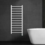 SÈCHE-SERVIETTES ÉLECTRIQUE BELRAD - AVEC THERMOSTAT NUMÉRIQUE PROGRAMMABLE - RACCORDEMENT À DROITE - 551W - 1600X500 MM - BLANC – Image 2