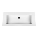 ALONI SOLID SURFACE SINK WITHOUT TAP HOLE (100CM) - WHITE