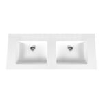 ALONI SOLID SURFACE DOUBLE SINK WITHOUT TAP HOLES (120CM) - WHITE