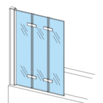 PARAVIS DE BAIN PLIANT EN 3 PARTIES ALONI 6MM (130X140CM) – Image 4