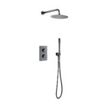 ALONI BUILT-IN THERMOSTATIC SHOWER SET WITH RAIN SHOWER HEAD (Ø25CM) - GUNMETAL GREY