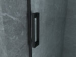 ALONI SHOWER ENCLOSURE WITH SLIDING DOOR AND SIDE PANEL - WITH ANTI-CALCAIRE TREATMENT - REVERSIBLE - 8MM SAFETY GLASS - 90X120X195 CM - MATT BLACK - CLEAR GLASS - Image 2