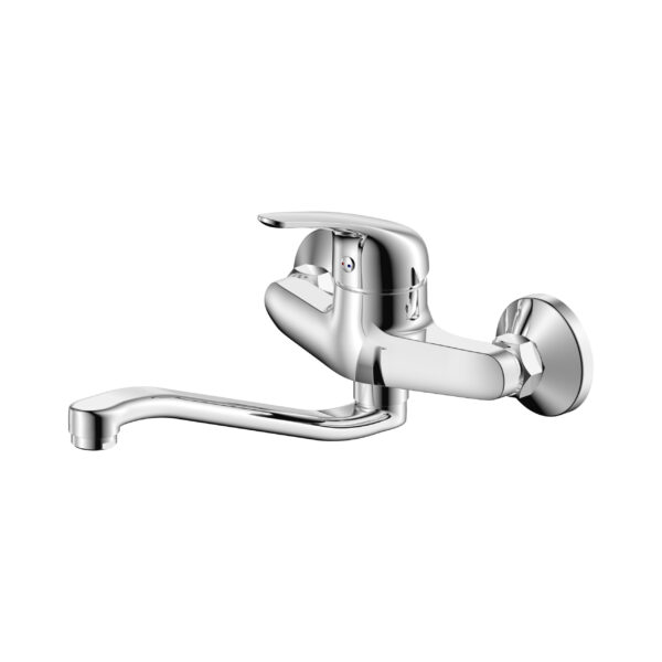 ALONI PURE KITCHEN MIXER TAP – SWIVEL, EXTENDED SPOUT – WALL-MOUNTED – CHROME
