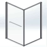 CABINE DE DOUCHE INSLIDE - PORTE COULISSANTE ET PANNEAU LATÉRAL OUVRANT VERS L'INTÉRIEUR - GAIN D'ESPACE - RÉVERSIBLE - VERRE DE SÉCURITÉ 6MM - 90X90X200 CM - OR BROSSÉ - VERRE CLAIR – Image 3