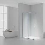 X-SLIDE WALK-IN SHOWER WITH SLIDING DOOR – SLIDING DOOR FOR NICHE – WITH ANTI-LIMESCALE TREATMENT – REVERSIBLE – 8MM SAFETY GLASS – 120X200CM – CHROME – CLEAR GLASS
