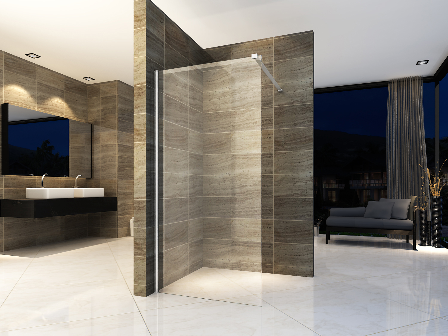 ECO140.jpg ALONI WALK-IN SHOWER WALL 8MM (140X200CM) - Image 1