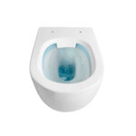 ALONI ECO WALL-HUNG TOILET – RIMLESS – WITH SEAT – DUROPLAST – SOFT CLOSE – QUICK RELEASE – COMPACT 49 CM – 36X36X49 CM – GLOSSY WHITE - Image 3
