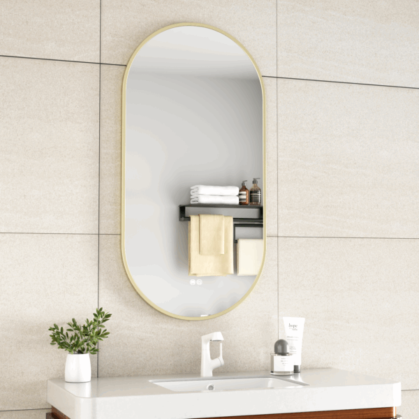 ERFU SPIEGEL LED ANTI-MIST B50XH100CM GOUD