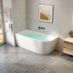 ALONI CORNER BATHTUB - LEFT - WITH DRAINER SET AND CLICK WASTE - ACRYLIC - 170X78X58 CM - GLOSSY WHITE