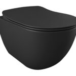 DESIGN HANGING TOILET WITH STAINLESS STEEL NOZZLE (BIDET) - MATT ANTHRACITE