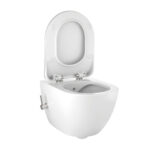 CREAVIT FREE WALL-HUNG TOILET WITH BIDET – RIMLESS – WITH BIDET TAP COLD & HOT WATER – WITHOUT SEAT – MATT WHITE - Image 3