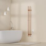 RADIATEUR ÉLECTRIQUE BELRAD - DOUBLE - AVEC THERMOSTAT NUMÉRIQUE PROGRAMMABLE - 120W - Ø2,5CM - 150X16,8X12,7 CM - KOPER BROSSÉ – Image 2