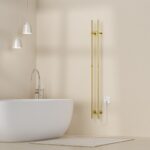 BELRAD ROD TOWEL DRYER - ELECTRIC - DOUBLE - 120W - Ø2,5CM - 150X16,8X12,7 CM - BRUSHED GOLD - Image 2