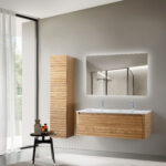 WONDA RONDE SLANKE WASTAFEL - 1 BASIN - MET OVERLOOP - 2 KRAANGATEN - KUNST MARMER - 120X1,6X52,5 CM - MAT WIT - Afbeelding 3