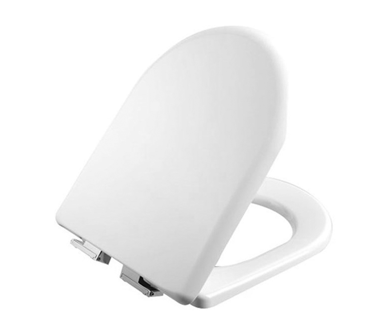 KC0103.03.0000E.jpg CREAVIT AMASRA TOILET SEAT - D-SHAPE - SOFT CLOSE - QUICK RELEASE - DUROPLAST - STAINLESS STEEL HINGES - GLOSSY WHITE - Image 1