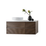 COMPTOIR WONDA POUR MEUBLES - SANS TROUS DE ROBINETERIE ET D'VIDANGE - MARBRE ARTIFICIEL - 120X1,2X52,5 CM - BLANC MAT – Image 3