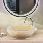 FULLY POLISHED WASHBOWL FROM STONE CRÈME MARBLE 35x12CM - Image 3