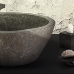 WASHBOWL OF NATURAL RIVER STONE - GREY 30-35X15X3CM - Image 4