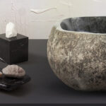 WASHBOWL OF NATURAL RIVER STONE - GREY 30-35X15X2CM - Image 4