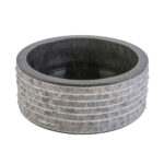 MARMEREN ALUR WASKOM MET GEPOLIJSTE BINNENZIJDE - ZWART 40X15CM