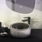 LAVABO EN MARBRE ALUR AVEC FACE INTÉRIEUR POLI - NOIR 40X15CM – Image 3