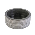 LAVABO EN MARBRE ALUR AVEC FACE INTÉRIEUR POLI - NOIR 40X15CM – Image 2