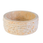 LAVABO EN MARBRE ALUR AVEC FACE INTÉRIEUR POLI - CRÈME 40X15CM