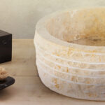 LAVABO EN MARBRE ALUR AVEC FACE INTÉRIEUR POLI - CRÈME 40X15CM – Image 4