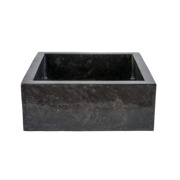 LAVABO CARRÉ À COMPTOIR ENTIÈREMENT POLI - NOIR 40X40X15CM